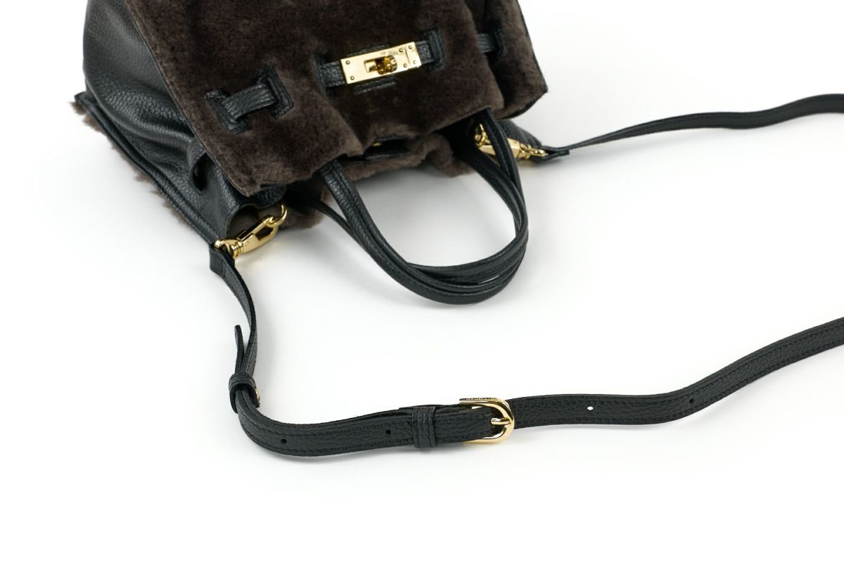 VIOLAd'ORO ヴィオラドーロ ELMO エルモ トートバッグ エコファー Wフェイスムートン V-8782