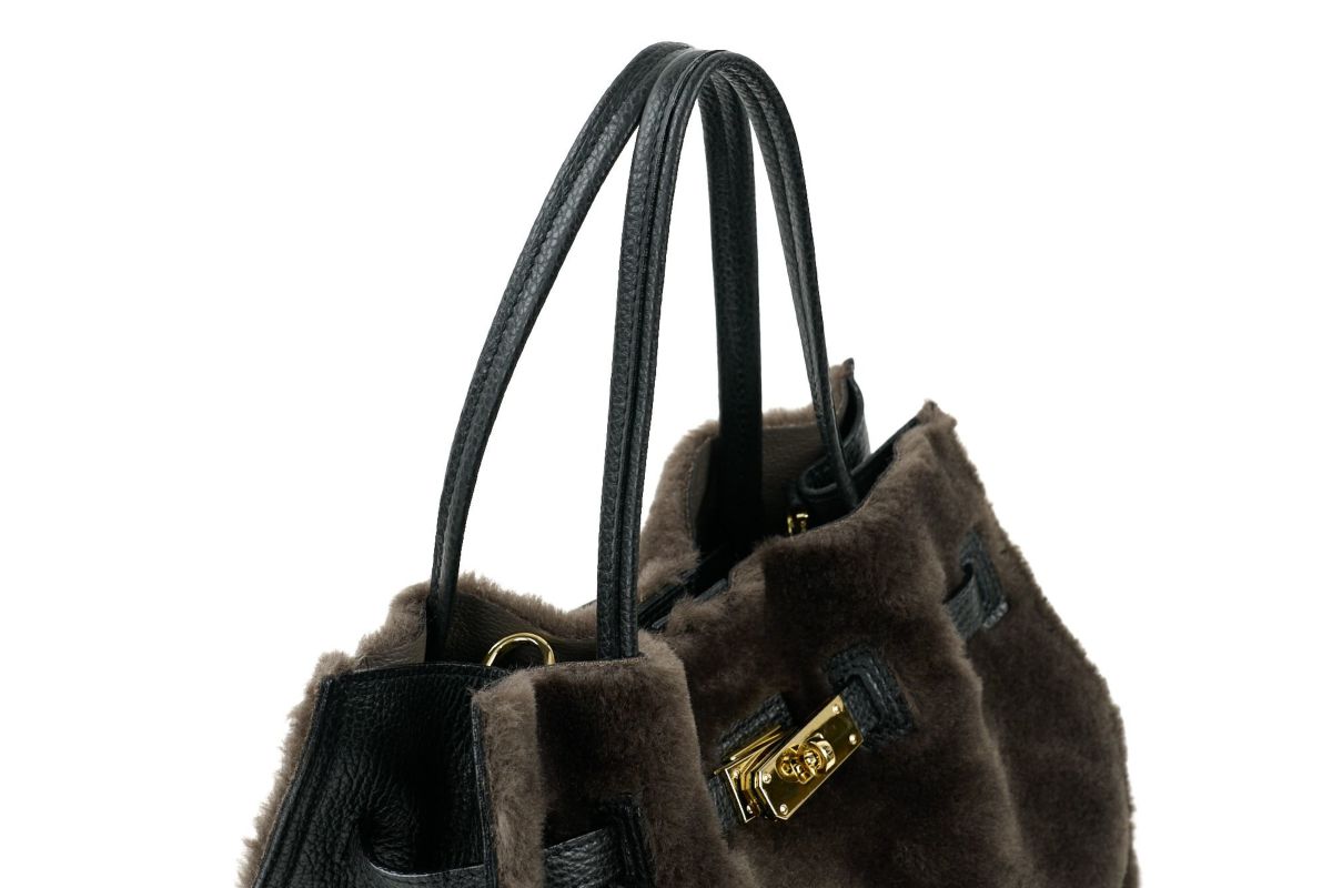 VIOLAd'ORO ヴィオラドーロ ELMO エルモ トートバッグ エコファー Wフェイスムートン V-8782