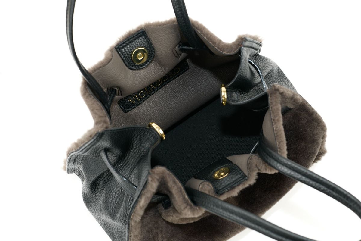 VIOLAd'ORO ヴィオラドーロ ELMO エルモ トートバッグ エコファー Wフェイスムートン V-8782