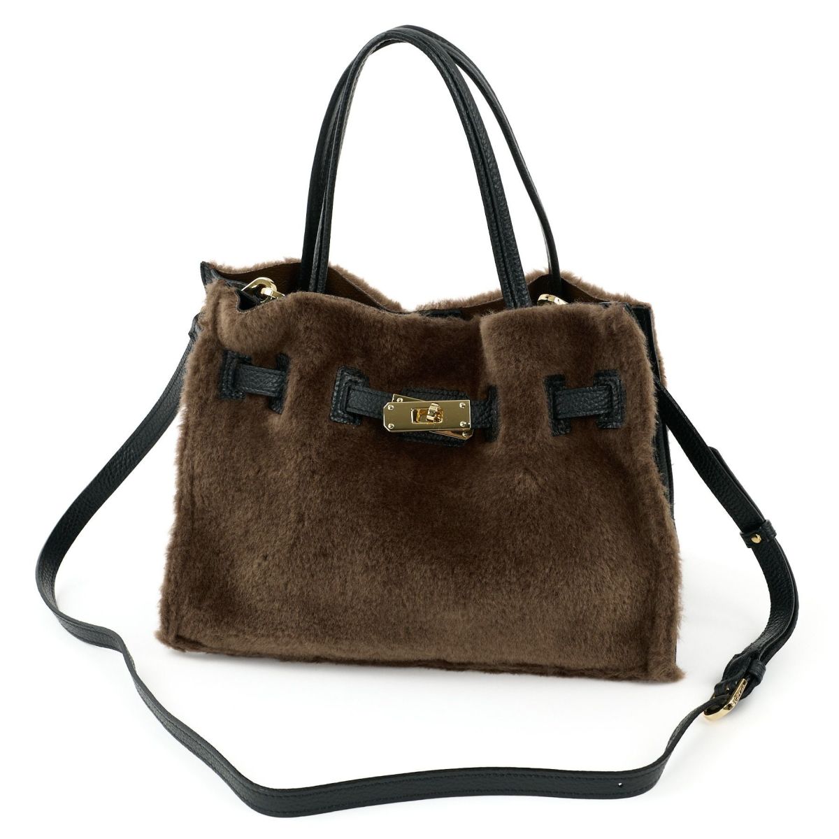 VIOLAd'ORO ヴィオラドーロ ELMO エルモ トートバッグ エコファー Wフェイスムートン V-8782
