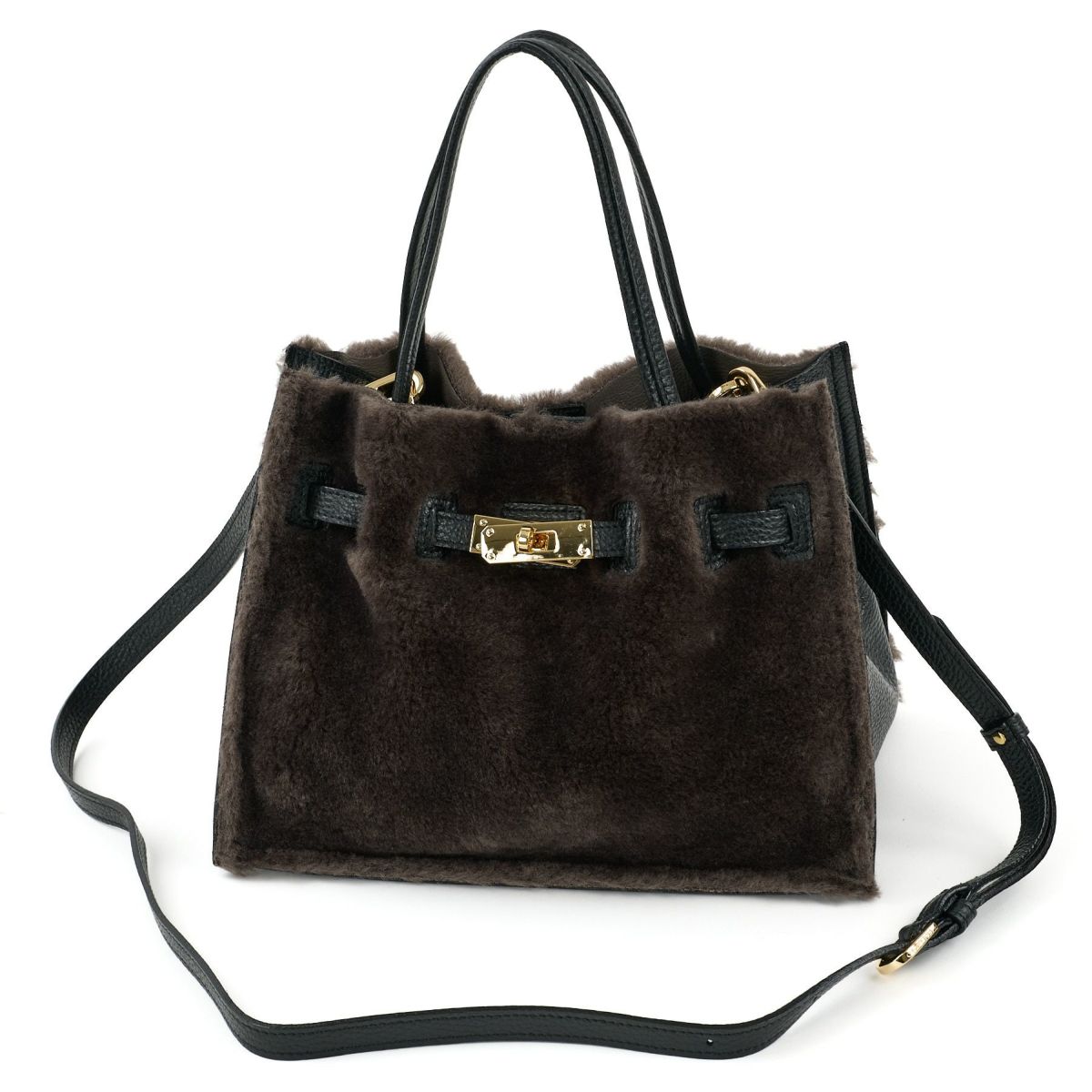 VIOLAd'ORO ヴィオラドーロ ELMO エルモ トートバッグ エコファー Wフェイスムートン V-8782