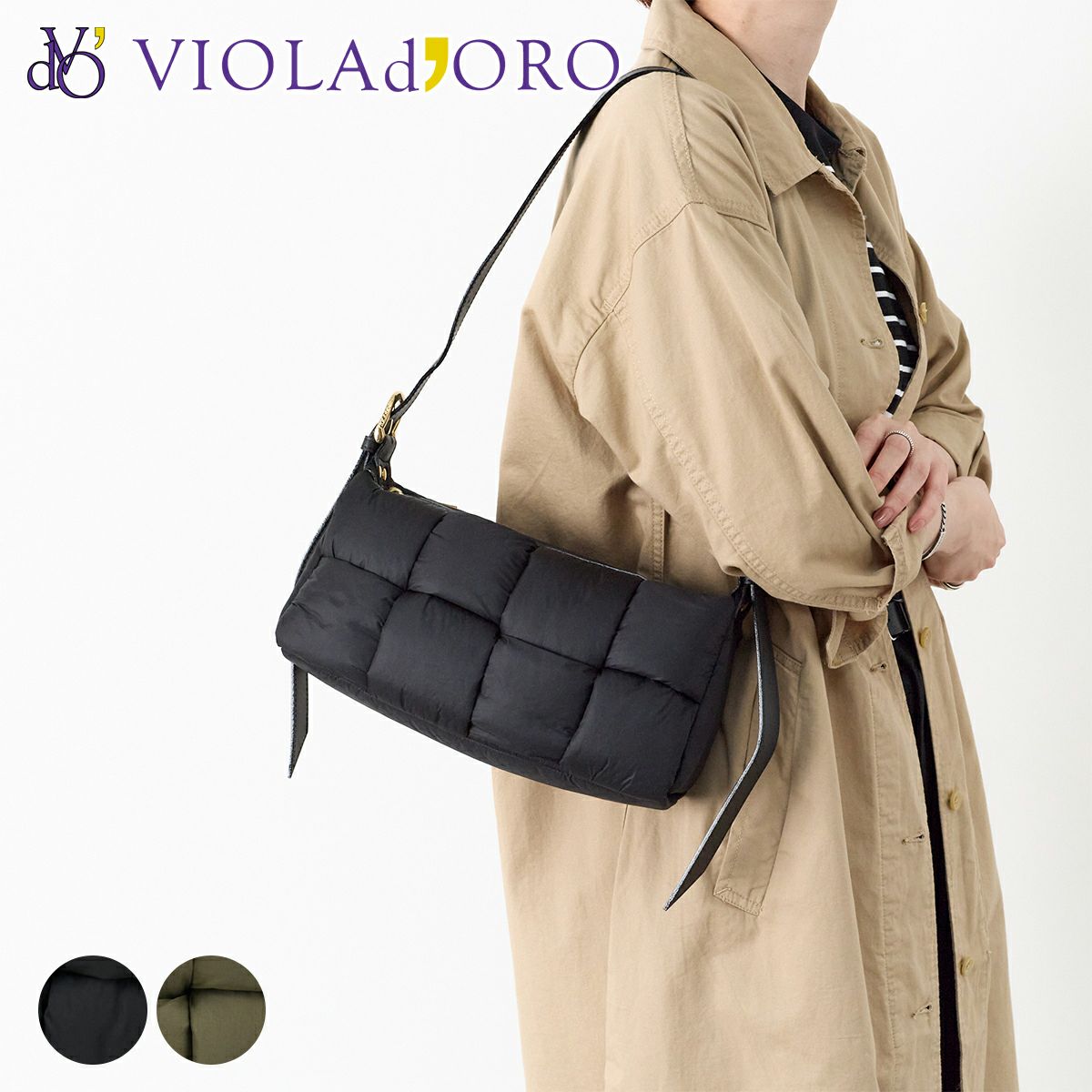 VIOLAd'ORO ヴィオラドーロ ELMO エルモ ワンショルダーバッグ ナイロンボンディングメッシュ V-8947