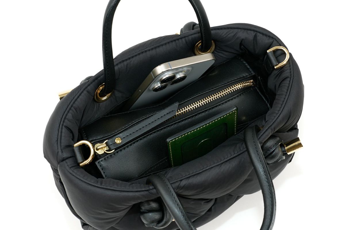 VIOLAd'ORO ヴィオラドーロ ELMO エルモ ノットハンドルトートバッグ ナイロンボンディングメッシュ V-8948