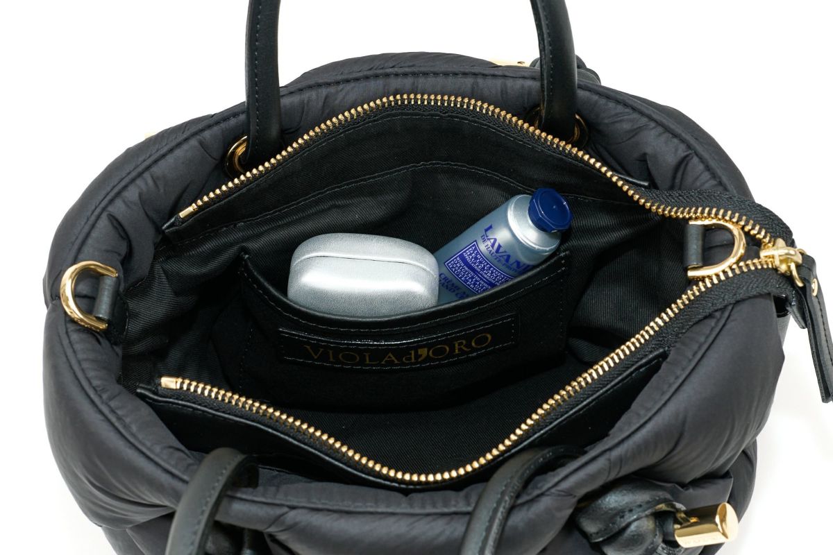VIOLAd'ORO ヴィオラドーロ ELMO エルモ ノットハンドルトートバッグ ナイロンボンディングメッシュ V-8948