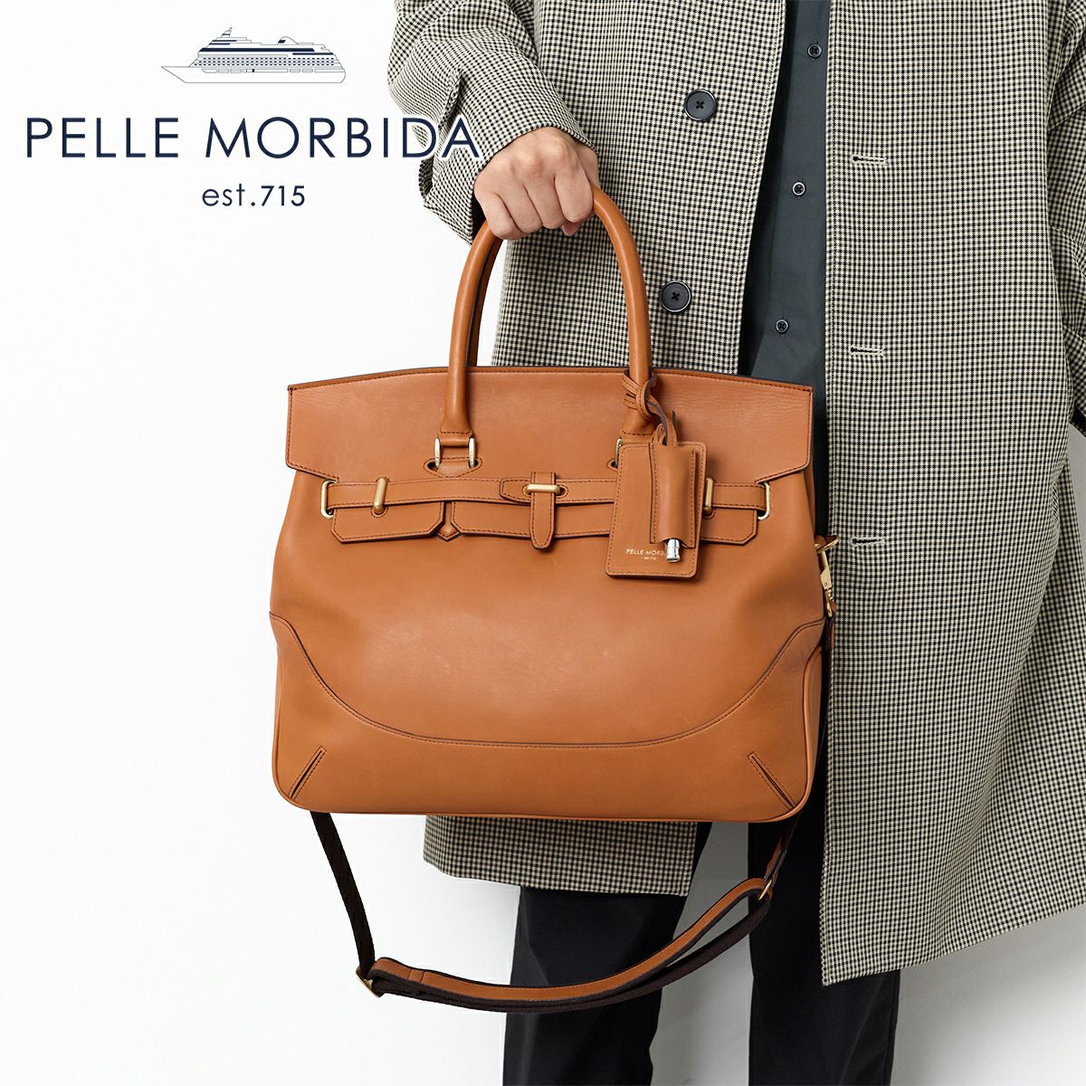 PELLE MORBIDA ペッレモルビダ FIRENZE フィレンツェ フラップボストンバッグ PMO-FIRENZE