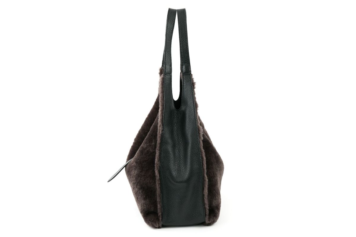 VIOLAd'ORO ヴィオラドーロ ELMO エルモ トートバッグ エコファー Wフェイスムートン V-8969