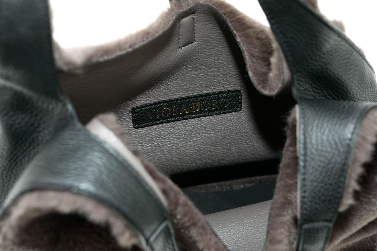 VIOLAd'ORO ヴィオラドーロ ELMO エルモ トートバッグ エコファー Wフェイスムートン V-8969