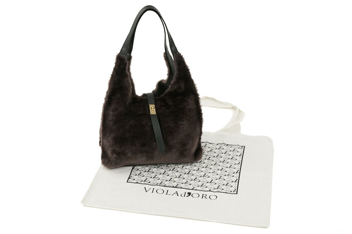 VIOLAd'ORO ヴィオラドーロ ELMO エルモ トートバッグ エコファー Wフェイスムートン V-8969