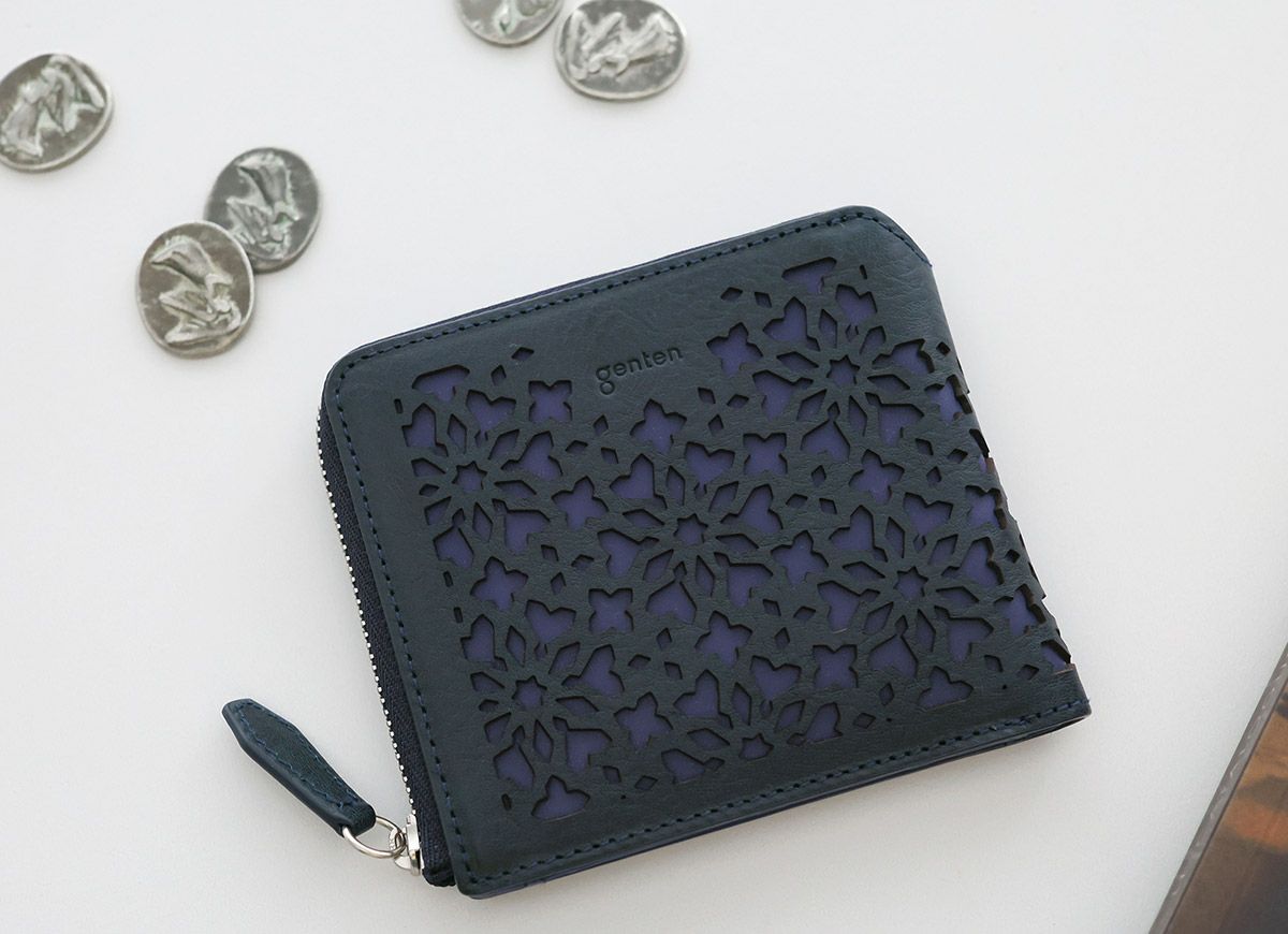 genten ゲンテン Kaleido カレイド 小銭入れ付き二つ折り財布（L字ファスナー式） 44812