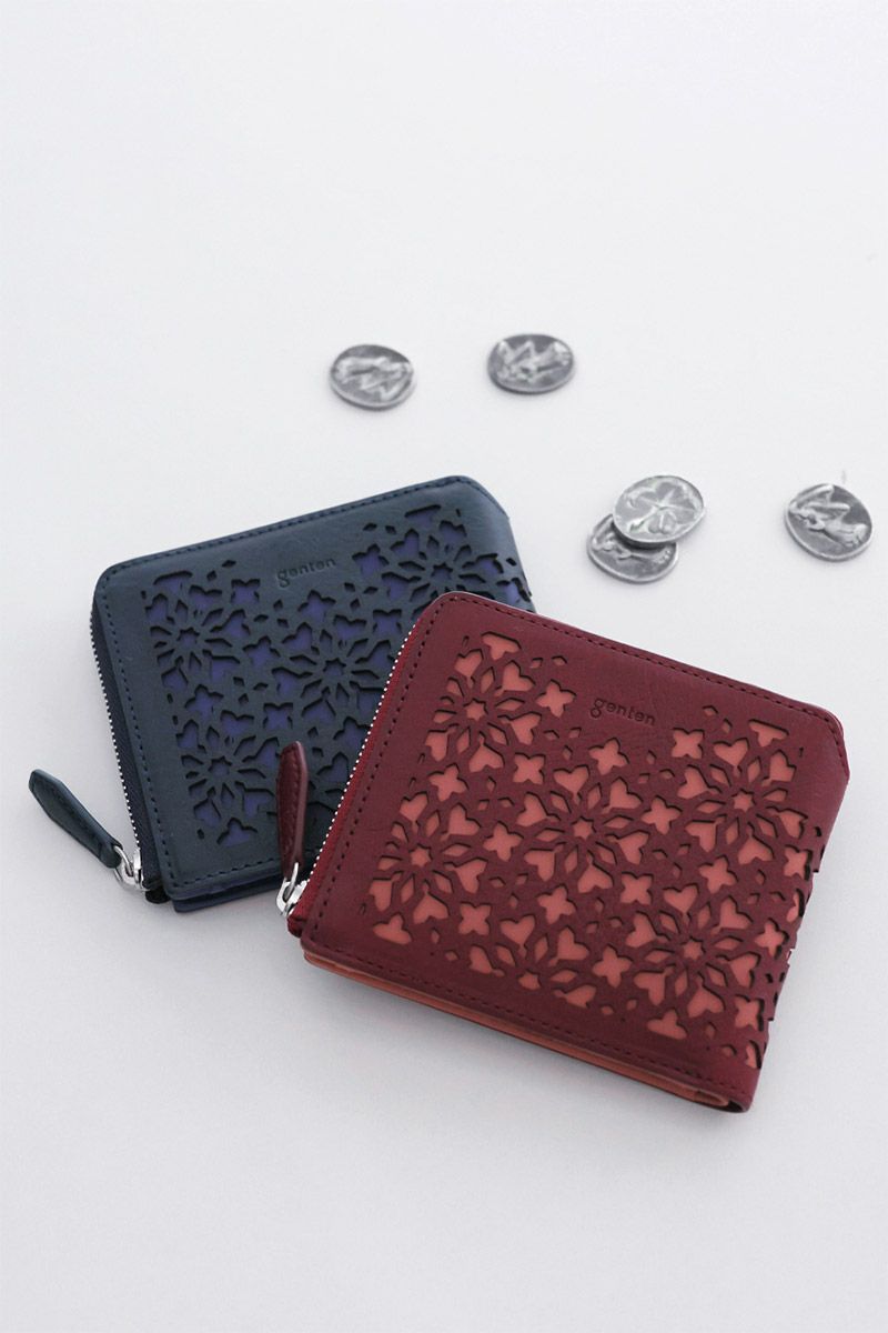 genten ゲンテン Kaleido カレイド 小銭入れ付き二つ折り財布（L字ファスナー式） 44812