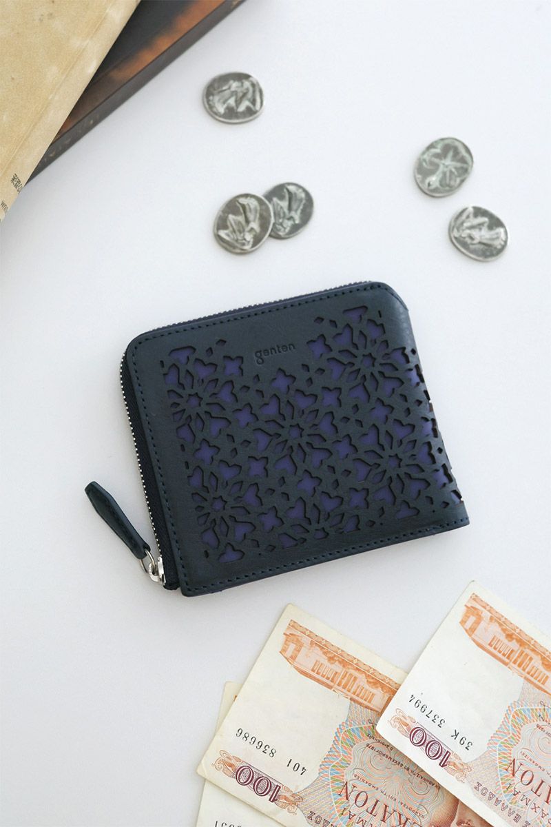 genten ゲンテン Kaleido カレイド 小銭入れ付き二つ折り財布（L字ファスナー式） 44812