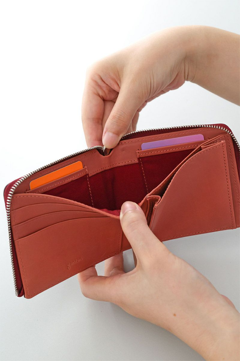 genten ゲンテン Kaleido カレイド 小銭入れ付き二つ折り財布（L字ファスナー式） 44812