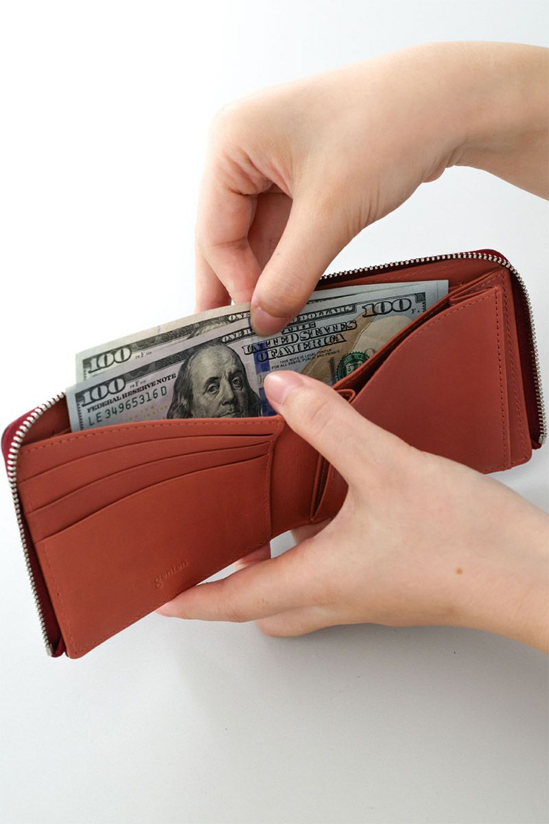 genten ゲンテン Kaleido カレイド 小銭入れ付き二つ折り財布（L字ファスナー式） 44812