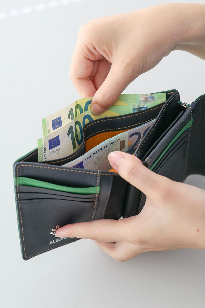 ALBERO アルベロ Capretta カプレッタ 小銭入れ付き二つ折り財布 8601