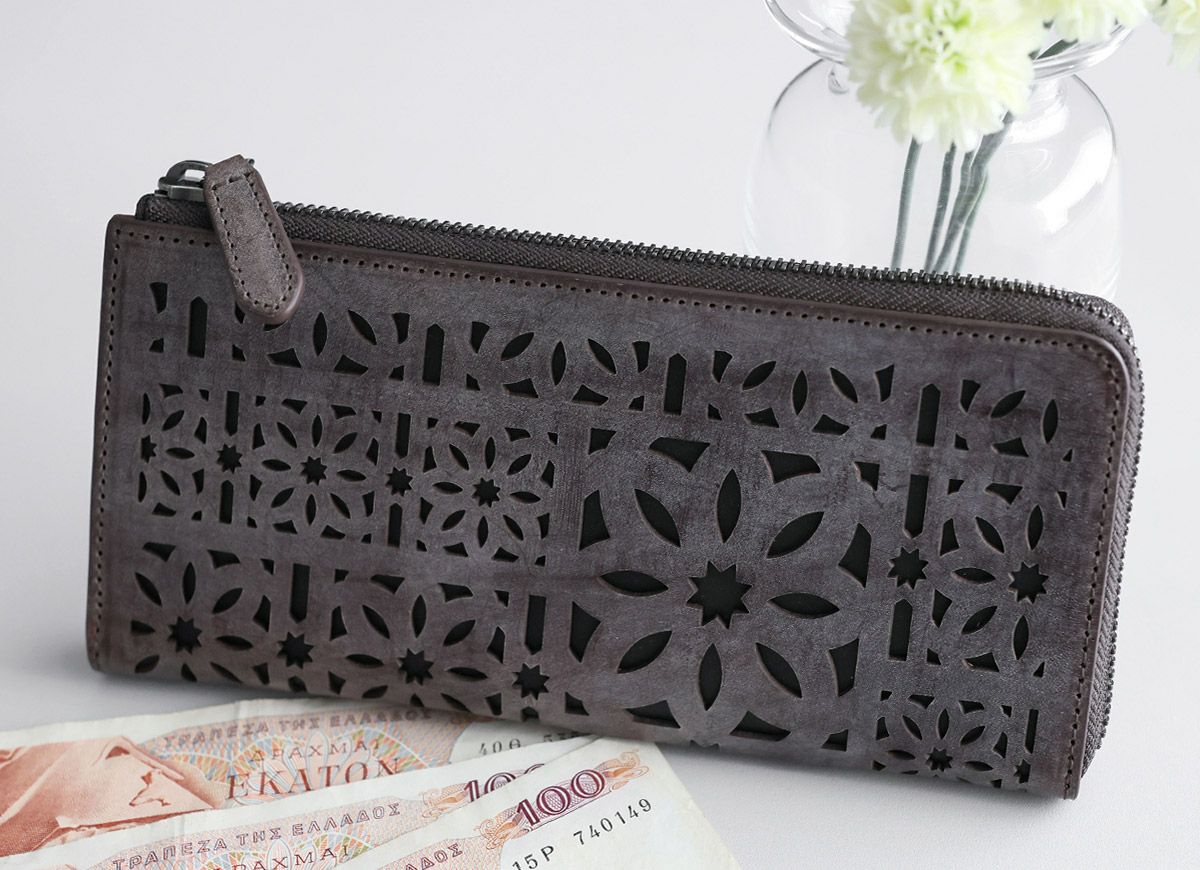 genten ゲンテン multicutwork mini マルチカットワーク ミニ小銭入れ付き長財布（L字ファスナー式） 44840