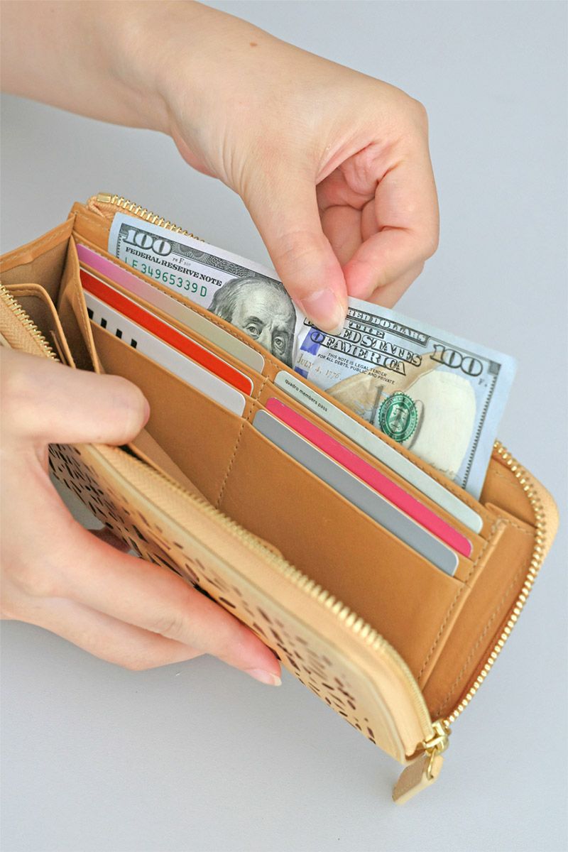 genten ゲンテン multicutwork mini マルチカットワーク ミニ小銭入れ付き長財布（L字ファスナー式） 44840