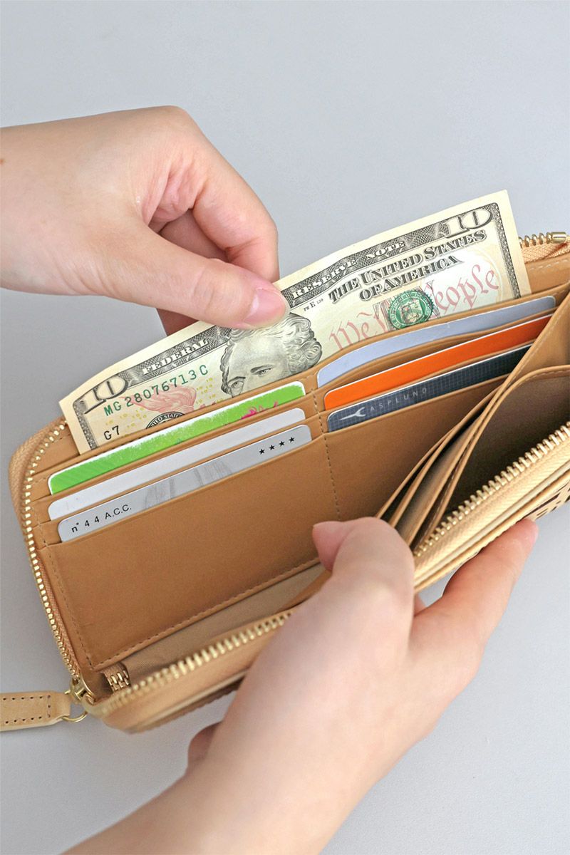 genten ゲンテン multicutwork mini マルチカットワーク ミニ小銭入れ付き長財布（L字ファスナー式） 44840