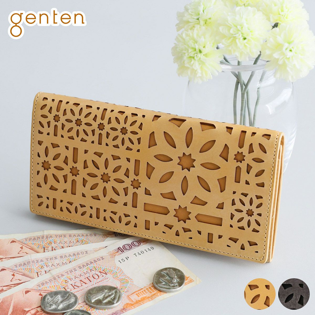 genten ゲンテン multicutwork mini マルチカットワーク ミニ小銭入れ付き長財布 44841