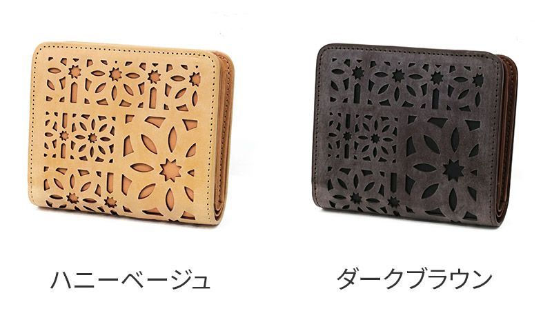 genten ゲンテン multicutwork mini マルチカットワーク ミニ小銭入れ付き二つ折り財布 44842