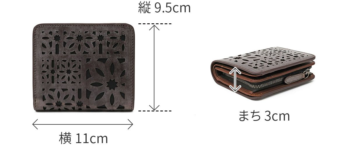 genten ゲンテン multicutwork mini マルチカットワーク ミニ小銭入れ付き二つ折り財布 44842