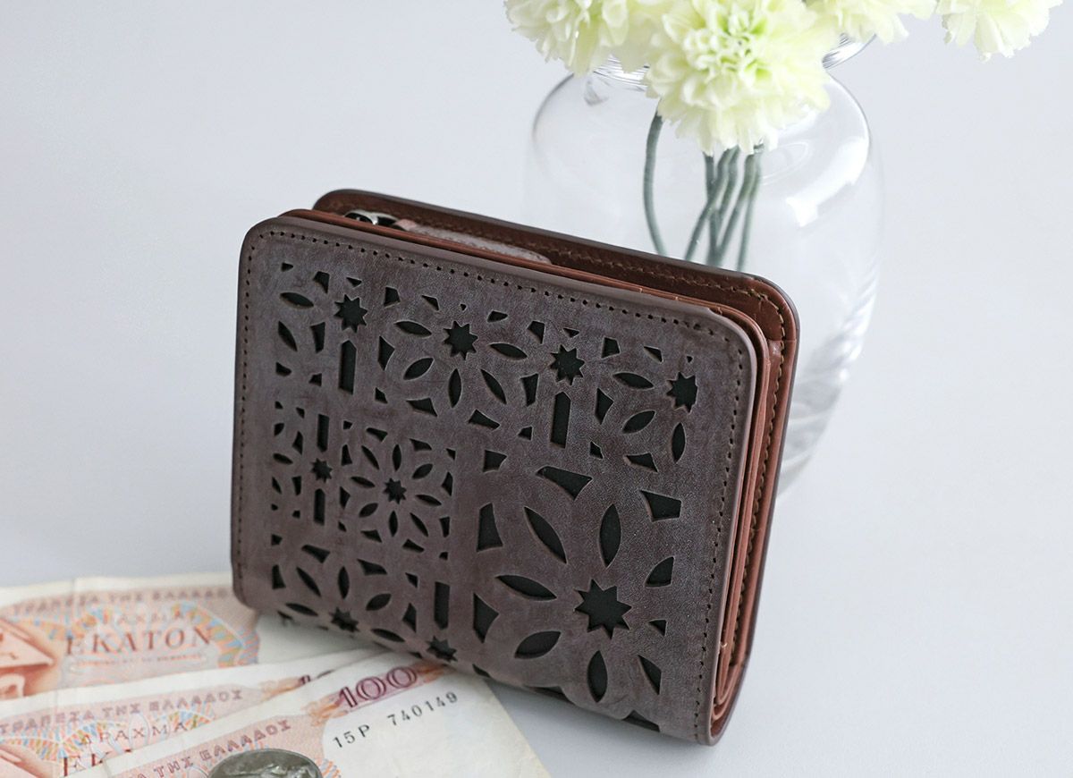 genten ゲンテン multicutwork mini マルチカットワーク ミニ小銭入れ付き二つ折り財布 44842