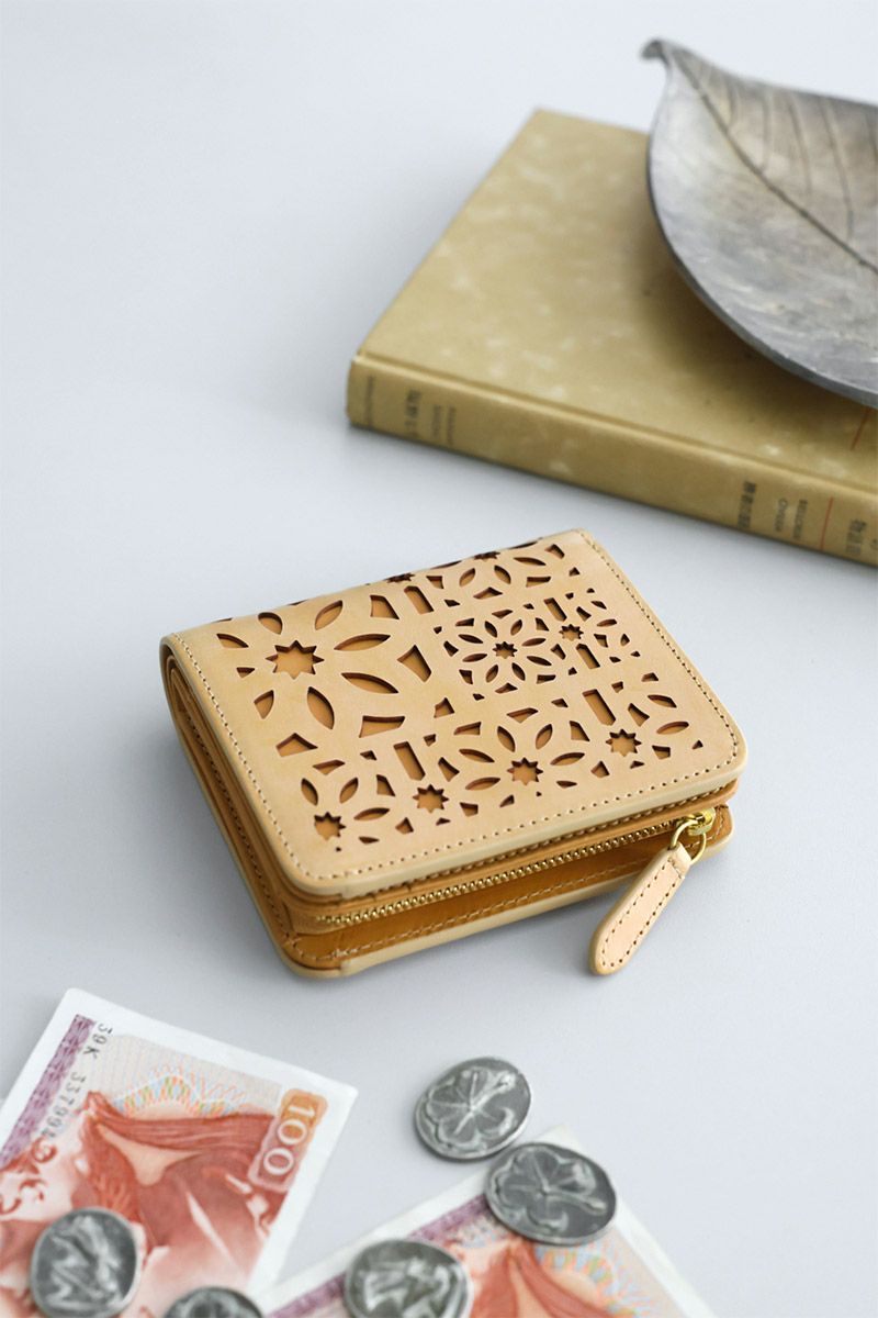 genten ゲンテン multicutwork mini マルチカットワーク ミニ小銭入れ付き二つ折り財布 44842