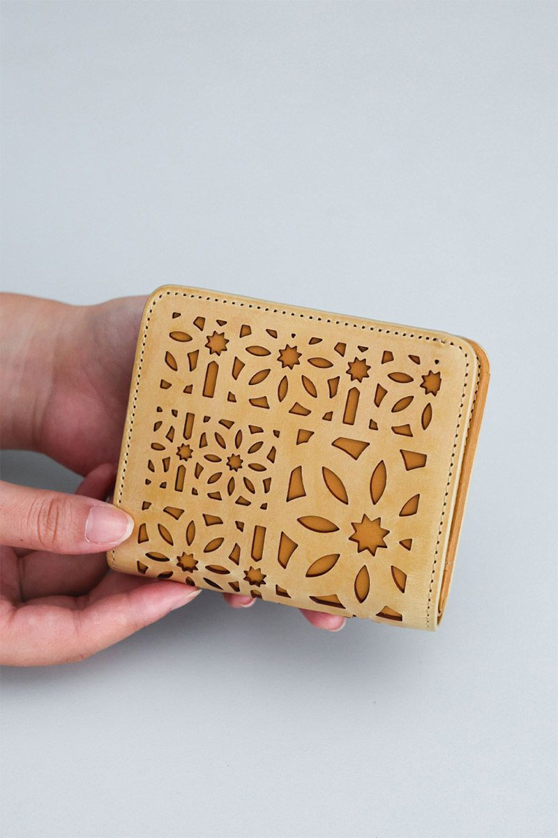 genten ゲンテン multicutwork mini マルチカットワーク ミニ小銭入れ付き二つ折り財布 44842