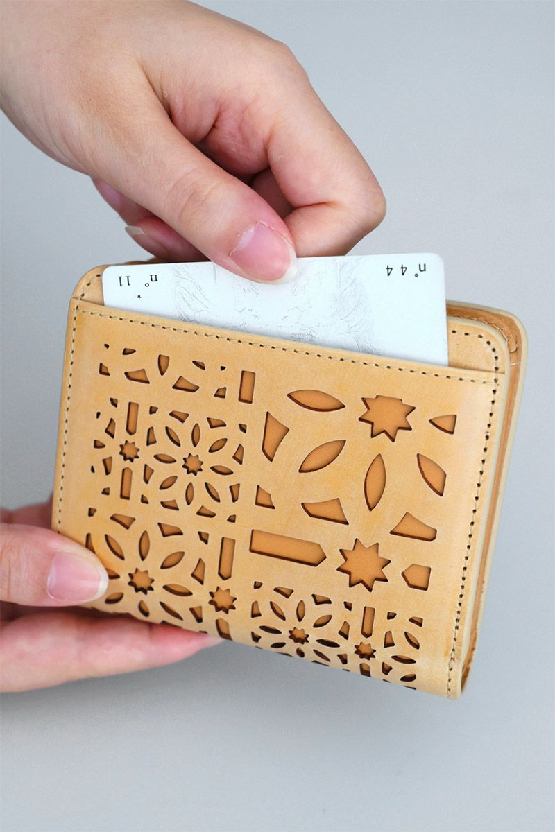 genten ゲンテン multicutwork mini マルチカットワーク ミニ小銭入れ付き二つ折り財布 44842