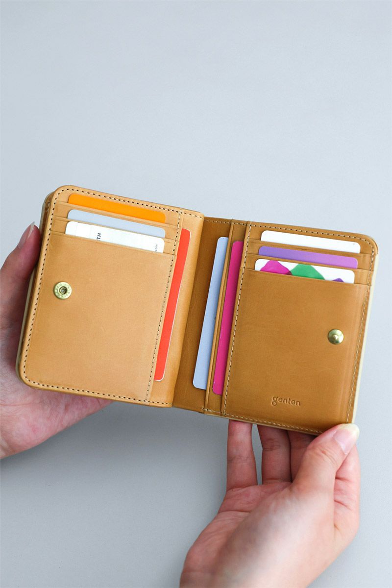 genten ゲンテン multicutwork mini マルチカットワーク ミニ小銭入れ付き二つ折り財布 44842