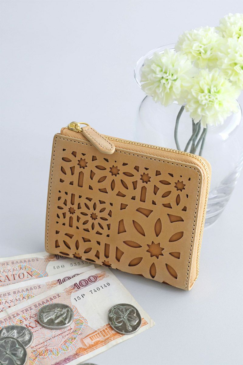 genten ゲンテン multicutwork mini マルチカットワーク ミニ小銭入れ付き財布（L字ファスナー式） 44843