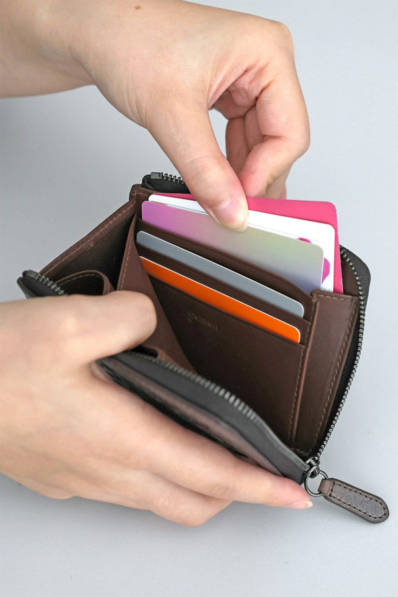 genten ゲンテン multicutwork mini マルチカットワーク ミニ小銭入れ付き財布（L字ファスナー式） 44843