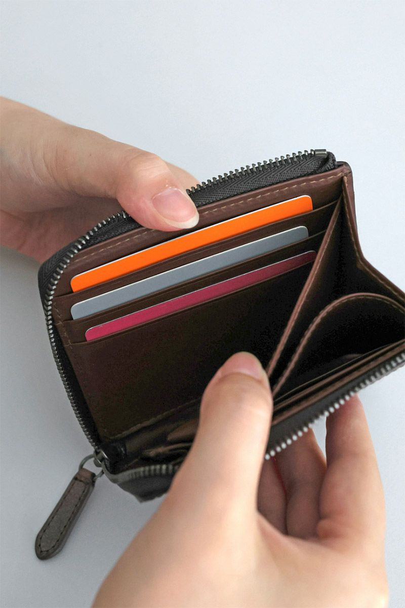 genten ゲンテン multicutwork mini マルチカットワーク ミニ小銭入れ付き財布（L字ファスナー式） 44843