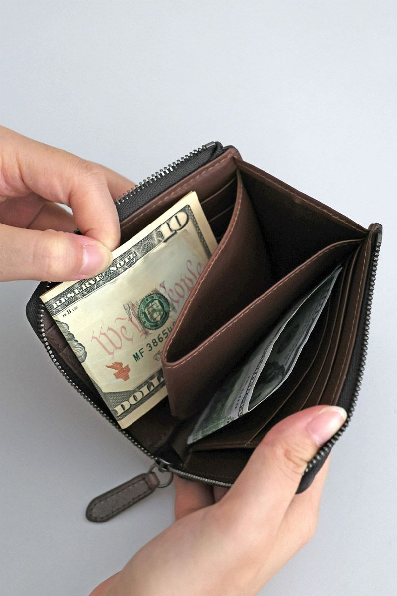 genten ゲンテン multicutwork mini マルチカットワーク ミニ小銭入れ付き財布（L字ファスナー式） 44843