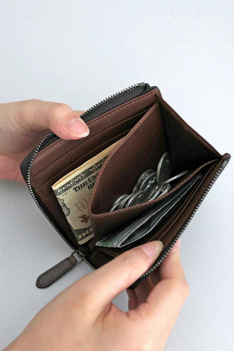 genten ゲンテン multicutwork mini マルチカットワーク ミニ小銭入れ付き財布（L字ファスナー式） 44843