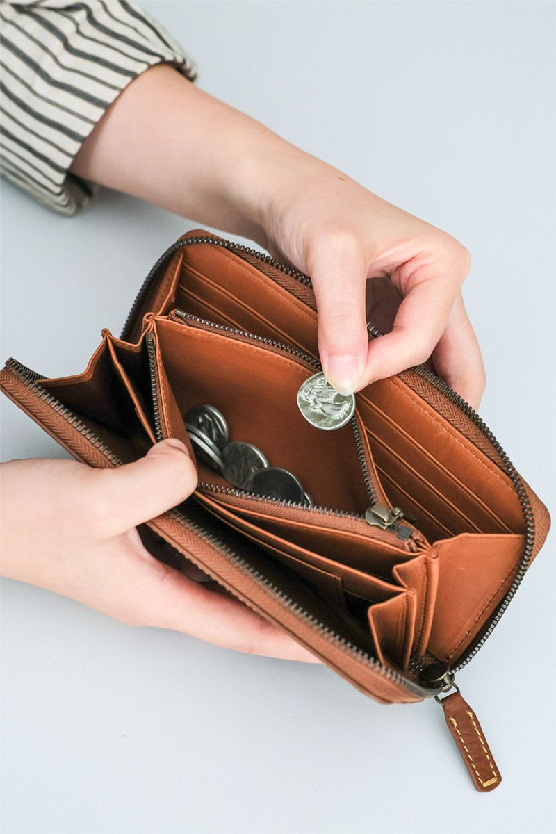 genten ゲンテン Rilassato リラサート 小銭入れ付き長財布（ラウンドファスナー式 ） 44800