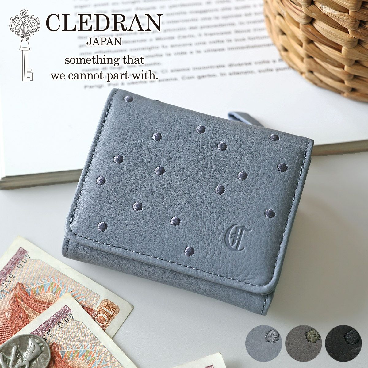 CLEDRAN クレドラン LIMA リマ 小銭入れ付き三つ折り財布 CR-CL3891