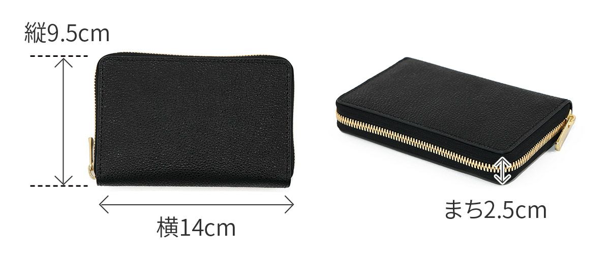 BAGGY PORT バギーポート KUROZAN 黒桟 小銭入れ付き二つ折り財布（ラウンドファスナー式 ） ZYS-391