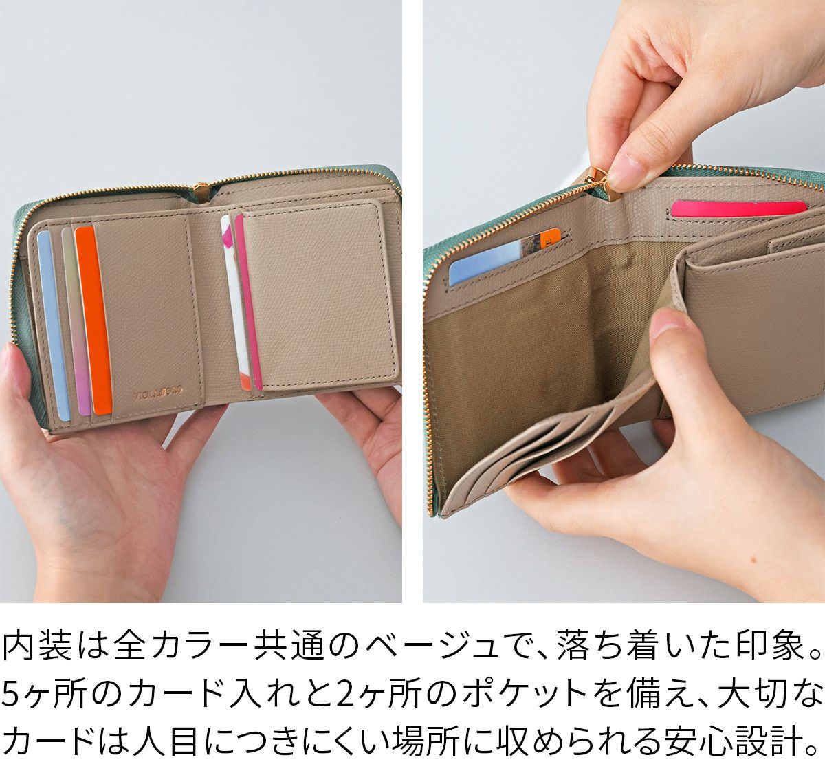 VIOLAd'ORO ヴィオラドーロ PORTA ポルタ 二つ折りL字型財布 V-5076