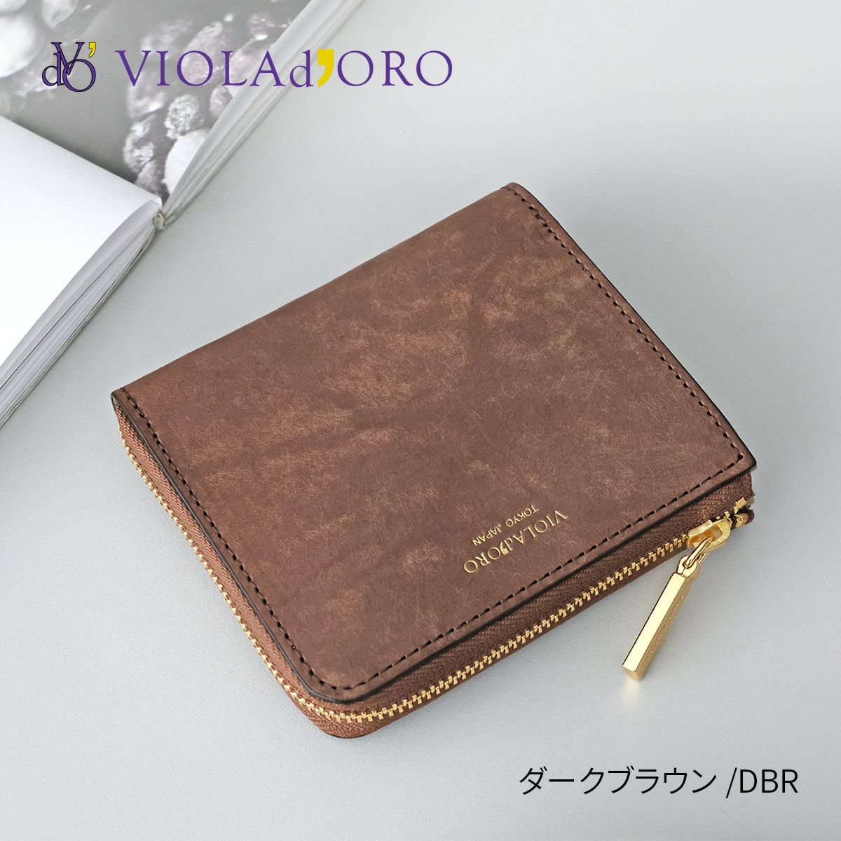 VIOLAd'ORO ヴィオラドーロ PORTA ポルタ 二つ折りL字型財布 V-5076