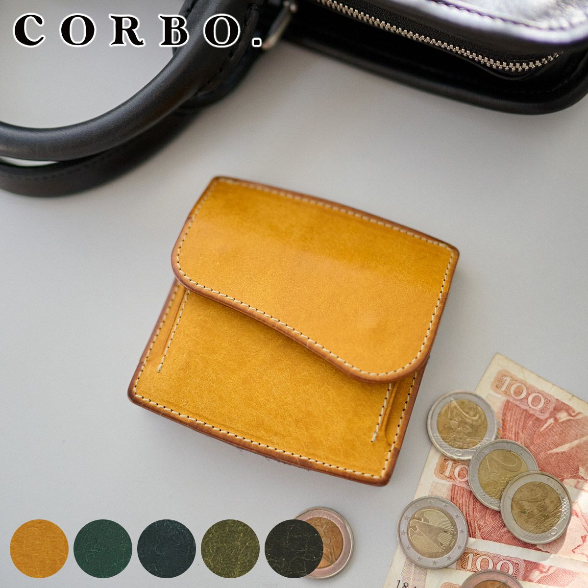 CORBO. コルボ SLATE PUEBLO スレート プエブロ マネークリップ式 コンパクト財布 1LN-1715