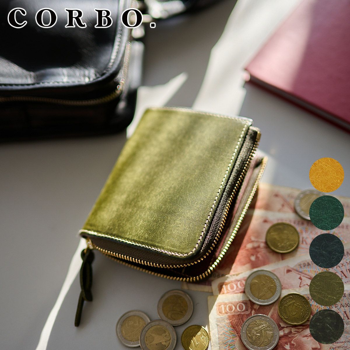 CORBO. コルボ SLATE PUEBLO スレート プエブロ コンパクト財布（L字ファスナー式） 1LN-1716