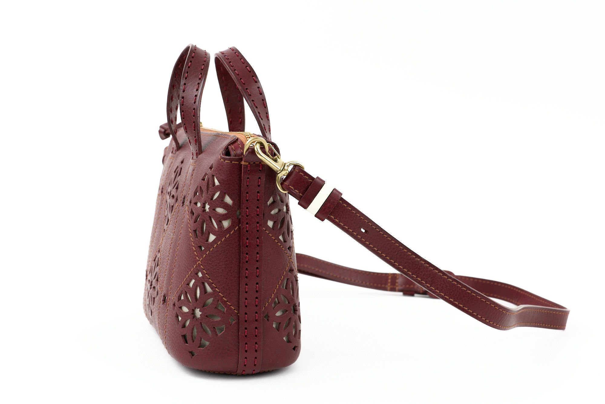genten ゲンテン Argyle Cutwork アーガイルカットワーク 2WAYショルダーバッグ 44850