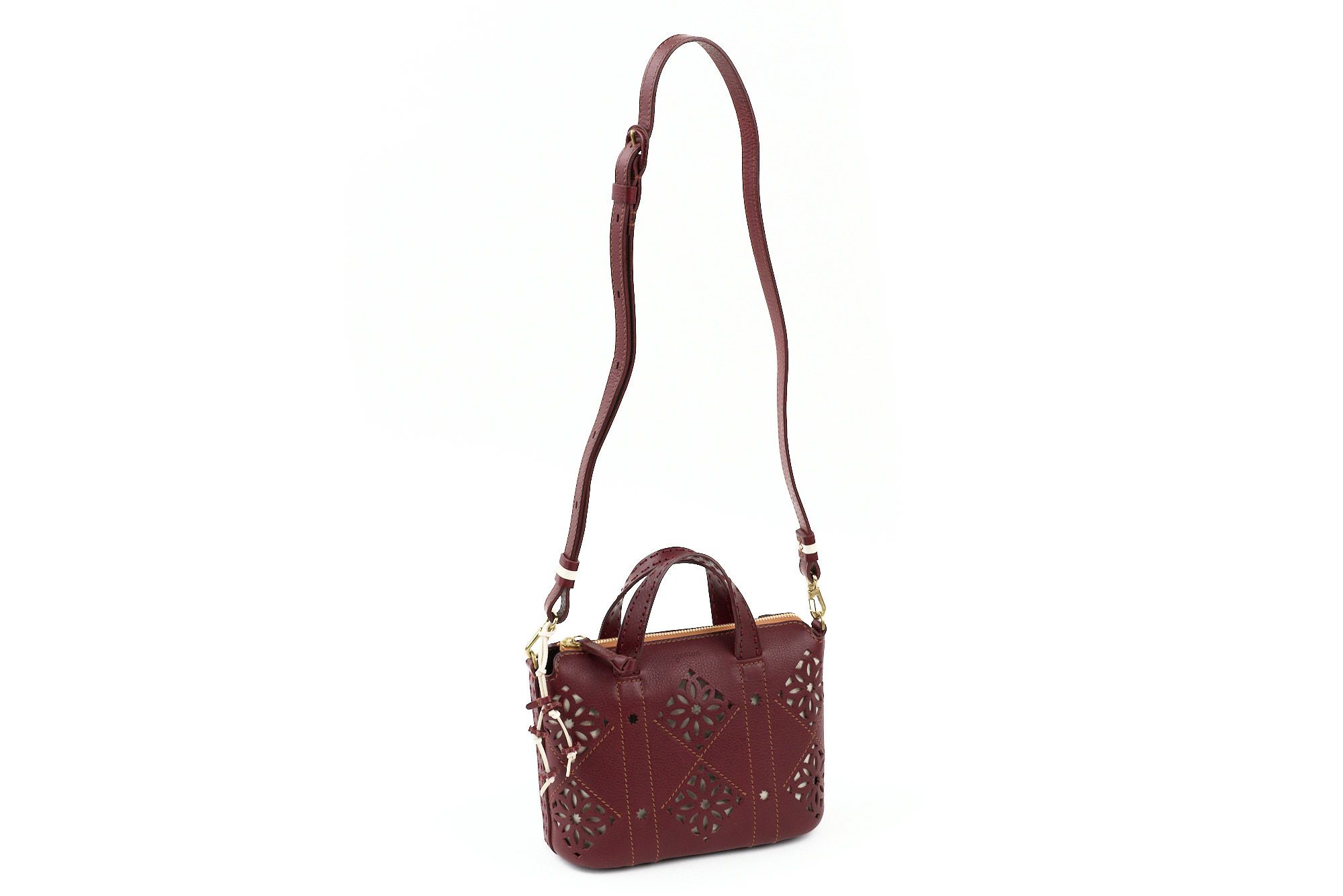 genten ゲンテン Argyle Cutwork アーガイルカットワーク 2WAYショルダーバッグ 44850
