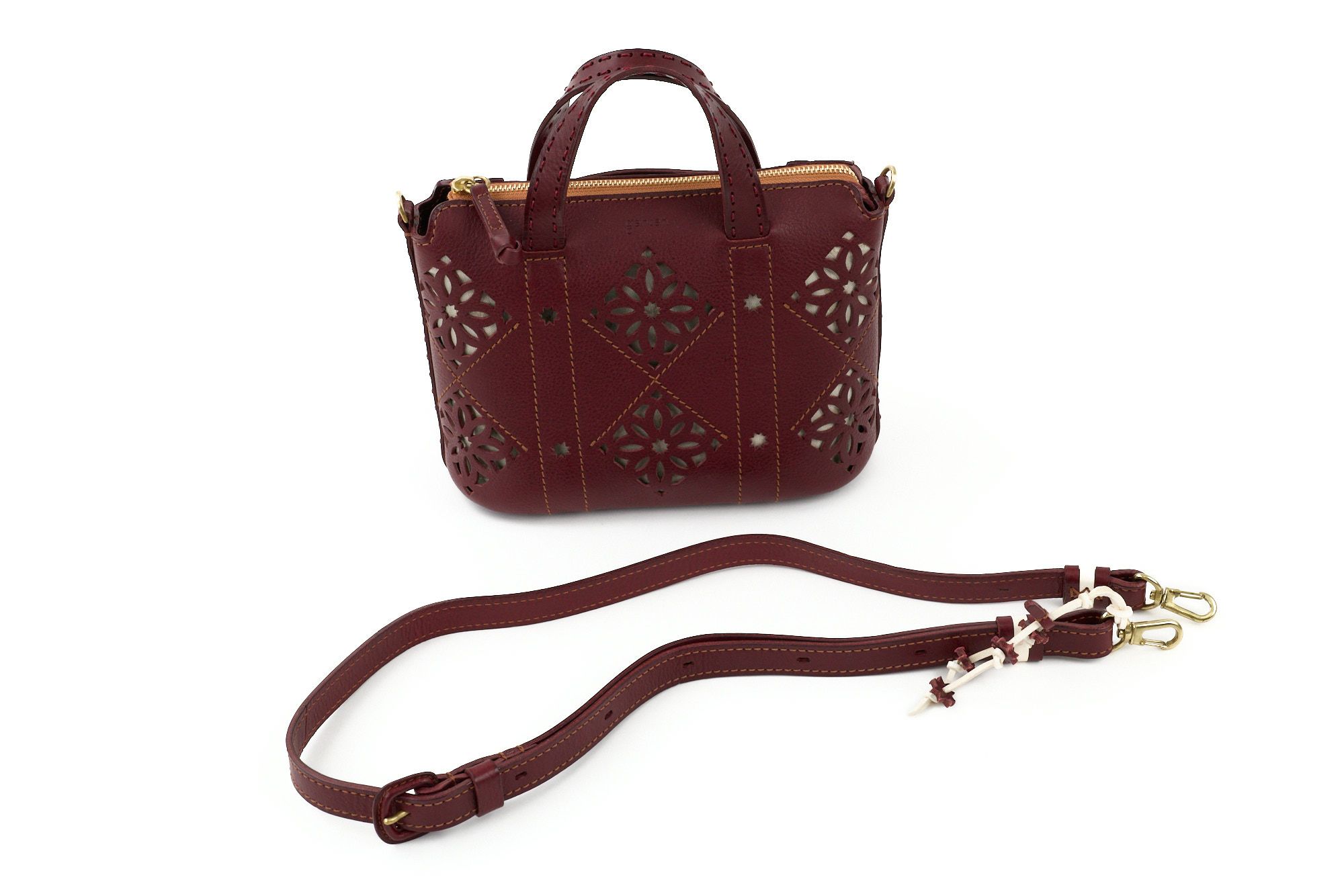 genten ゲンテン Argyle Cutwork アーガイルカットワーク 2WAYショルダーバッグ 44850
