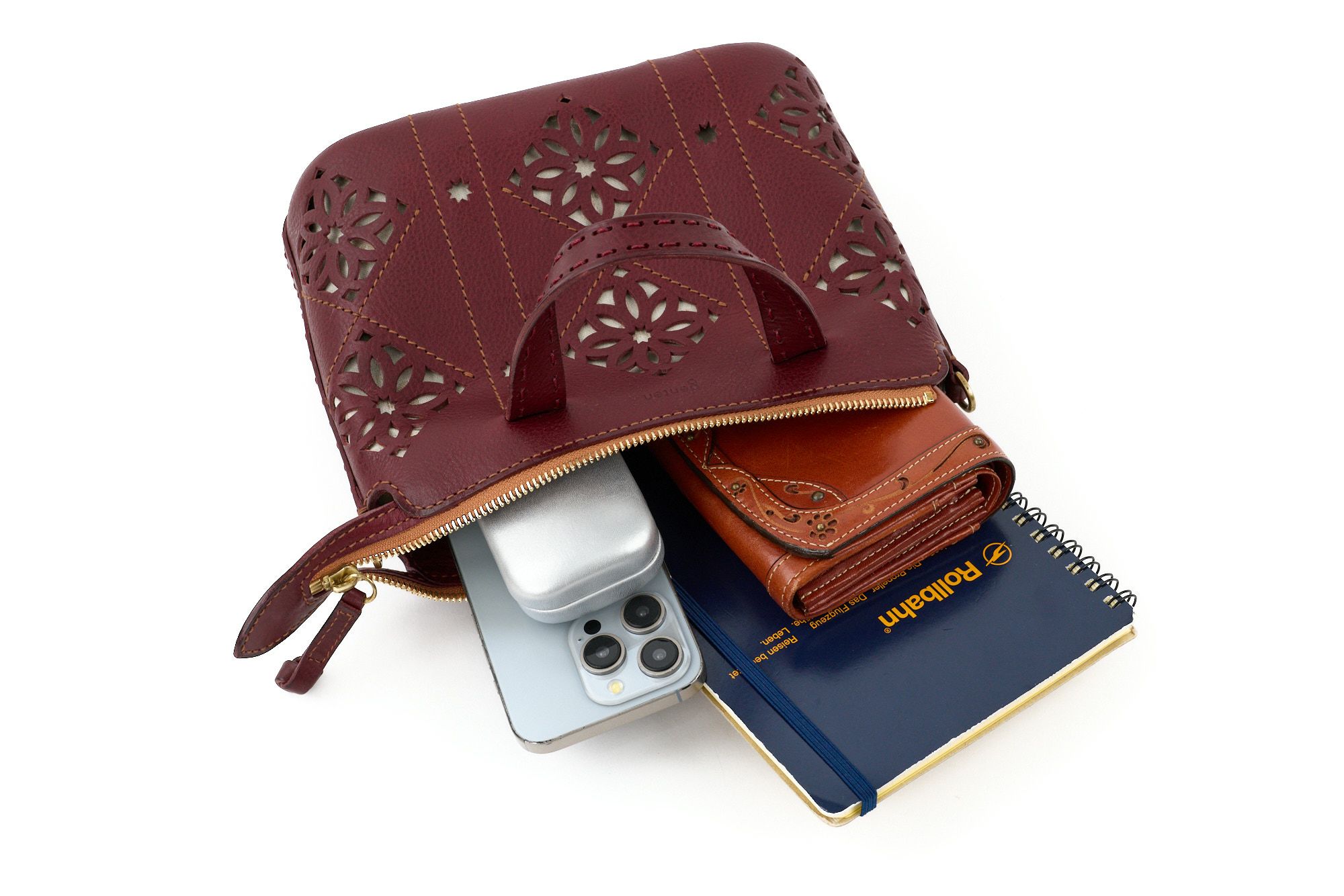genten ゲンテン Argyle Cutwork アーガイルカットワーク 2WAYショルダーバッグ 44850