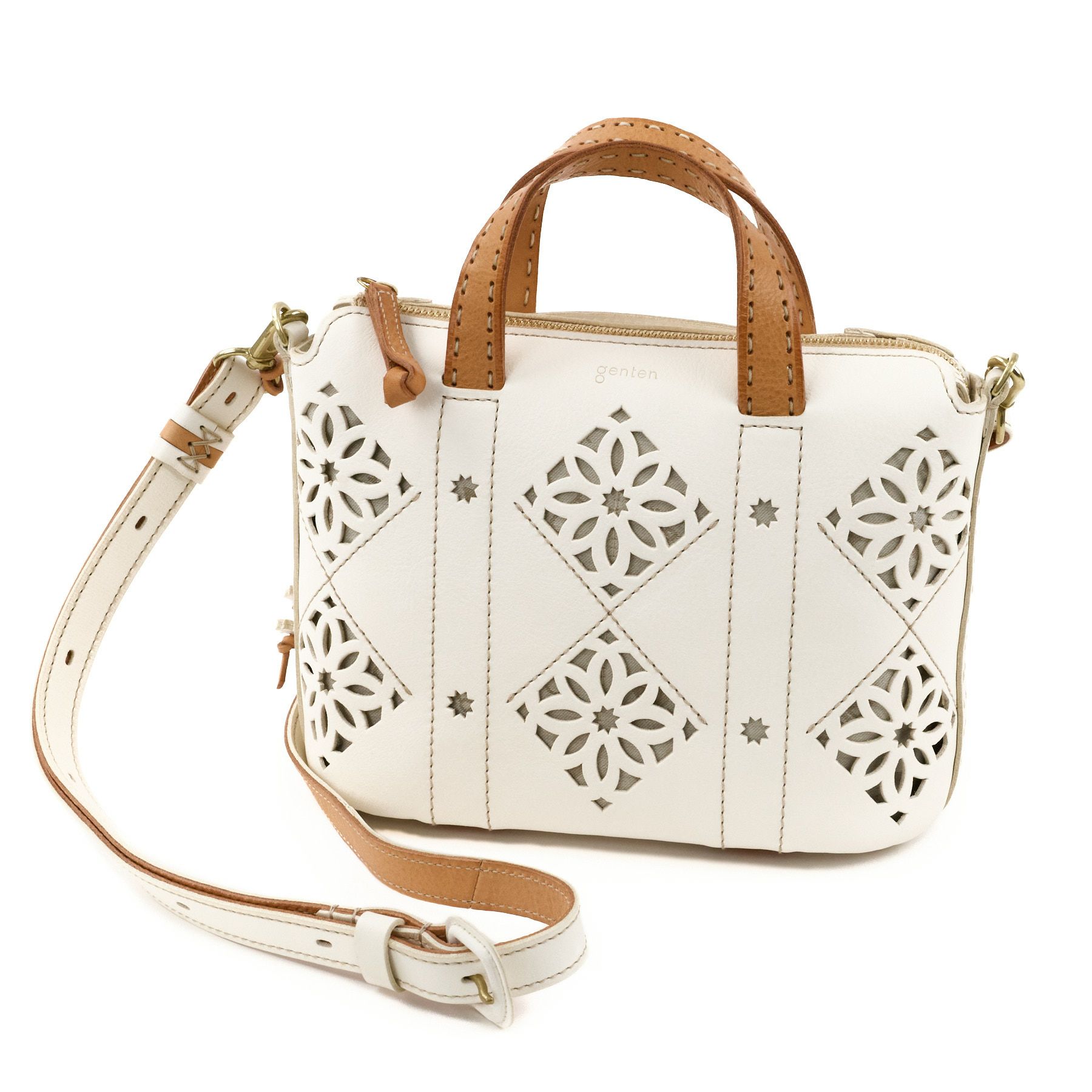 genten ゲンテン Argyle Cutwork アーガイルカットワーク 2WAYショルダーバッグ 44850
