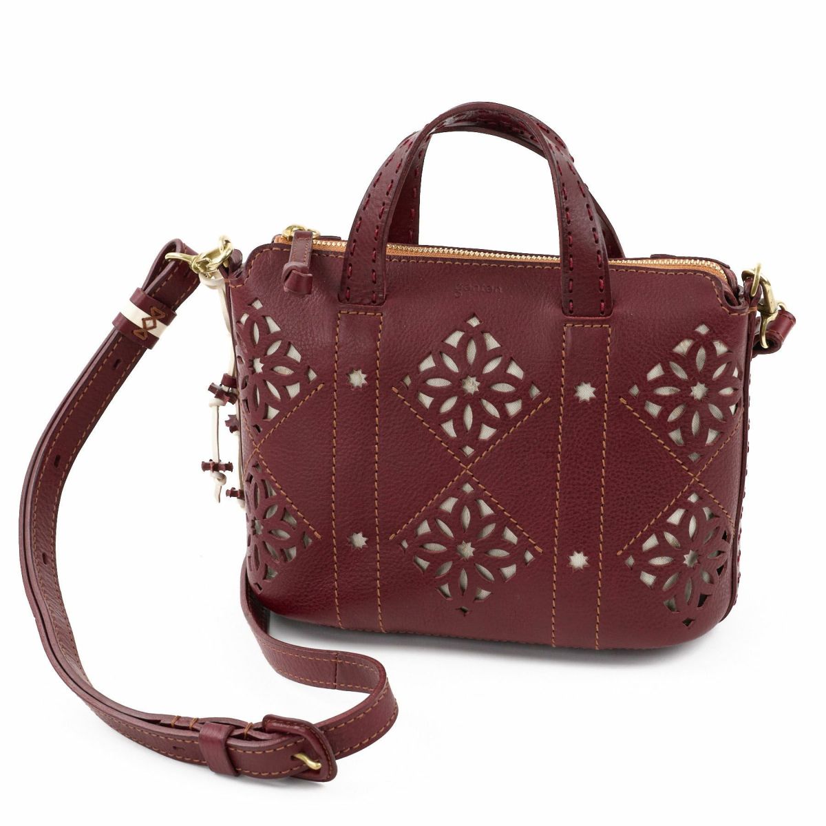 genten ゲンテン Argyle Cutwork アーガイルカットワーク 2WAYショルダーバッグ 44850