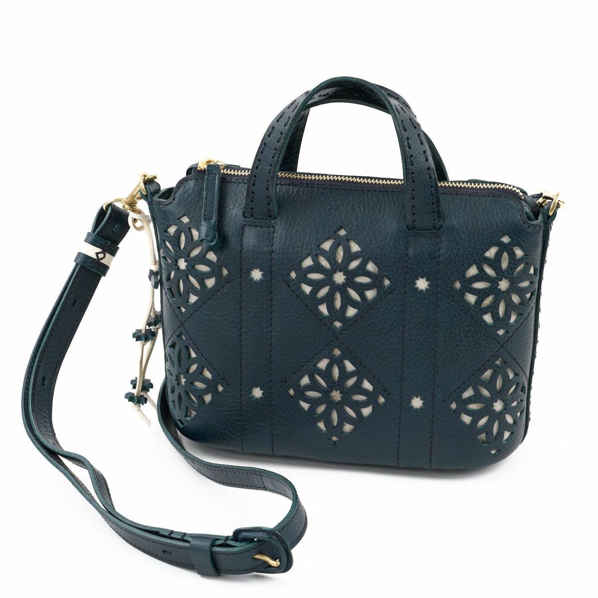 genten ゲンテン Argyle Cutwork アーガイルカットワーク 2WAYショルダーバッグ 44850