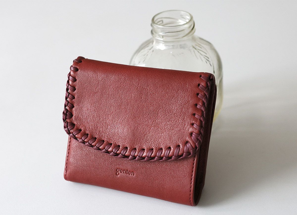 genten ゲンテン Wool sheep soft ウールシープソフト 小銭入れ付き二つ折り財布 44871