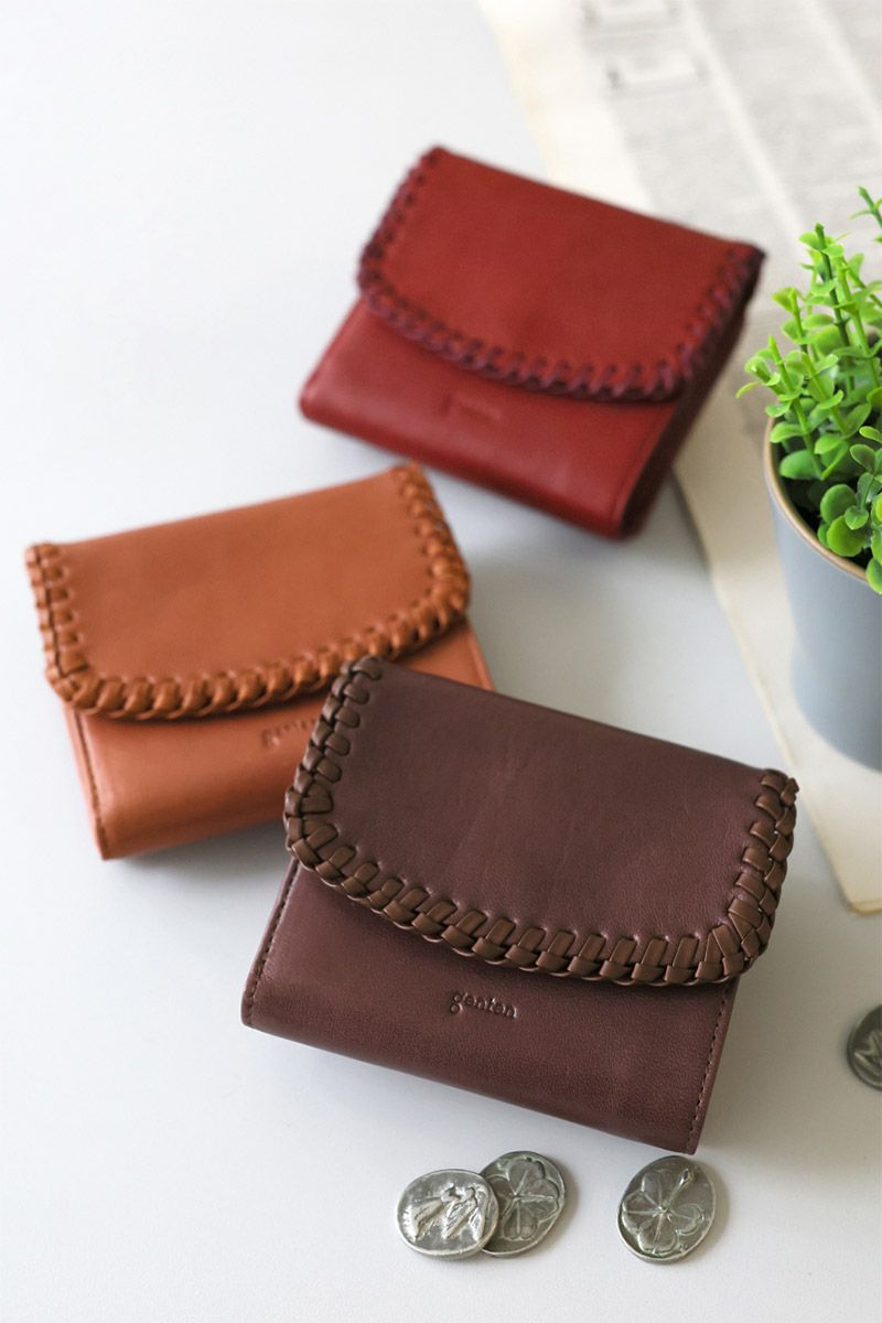 genten ゲンテン Wool sheep soft ウールシープソフト 小銭入れ付き二つ折り財布 44871